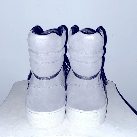 Android Homme Vtg Early 2010s rare 1/1 Men’s Hightop Gray Suede Strapped UNI - Picture 5 of 8
